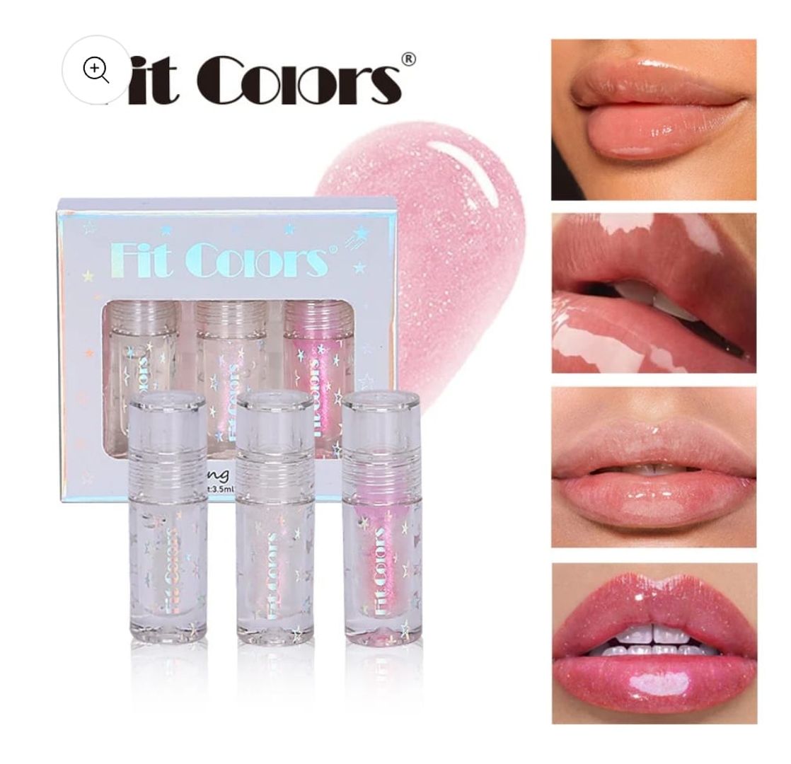 53- TRIO DE BRILLOS PARA LABIOS FIT COLORS 