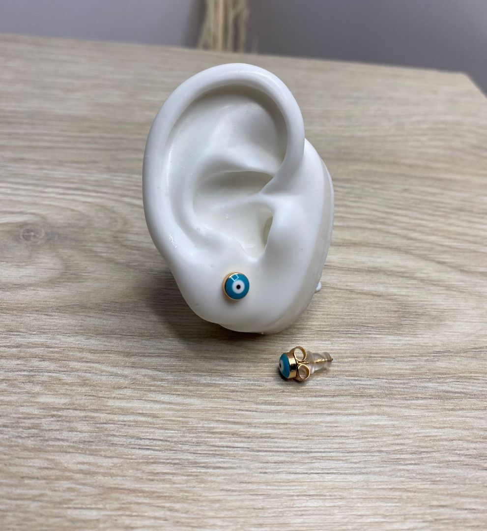 Topo ojo turco grande, azul, covergold 