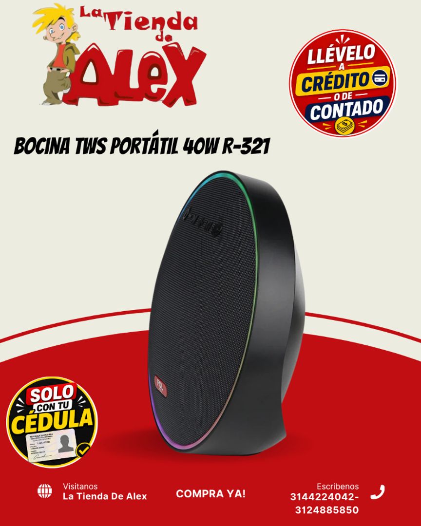Bocina TWS Portátil 40W R-321