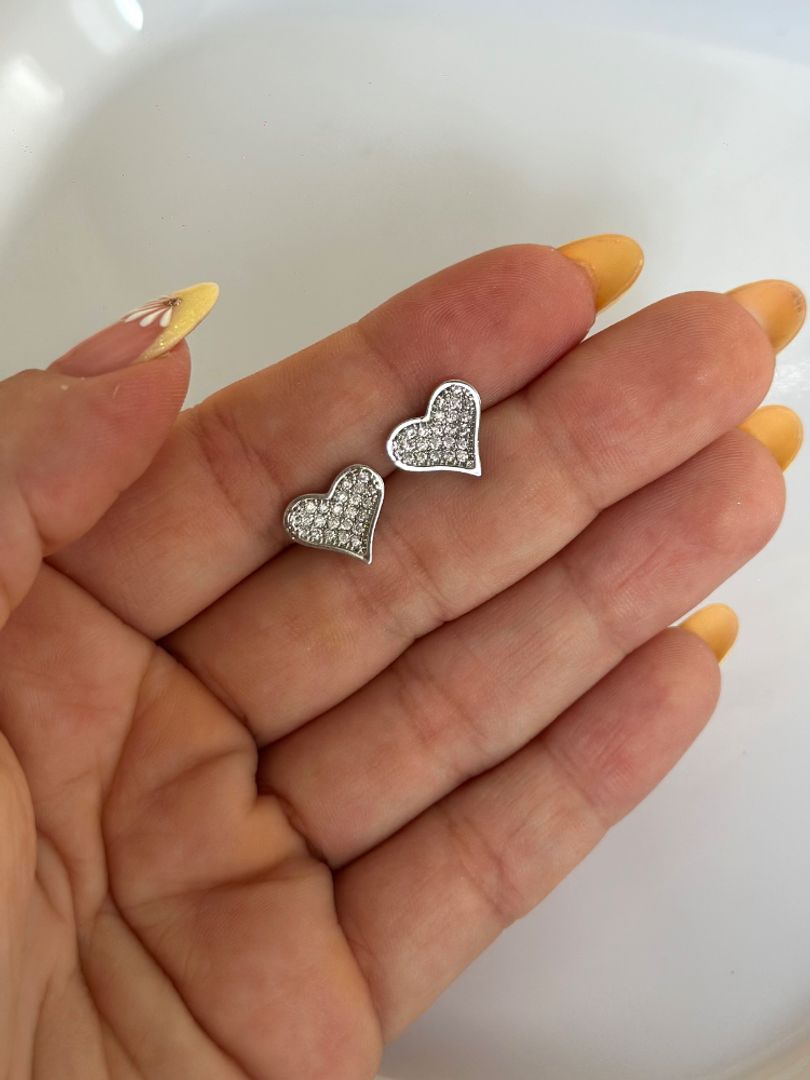 Topo plateado corazón 