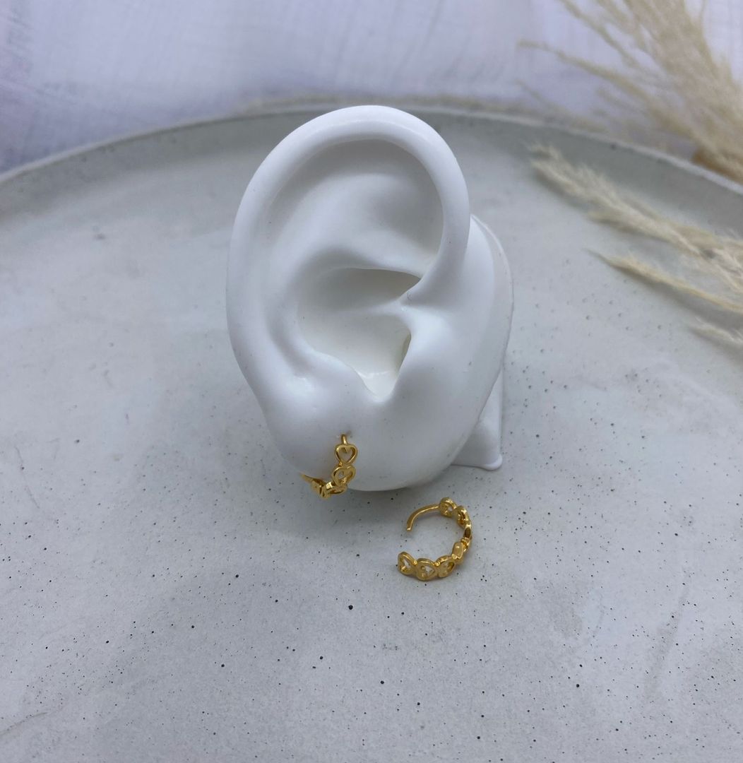 Candonga corazones, oro laminado 