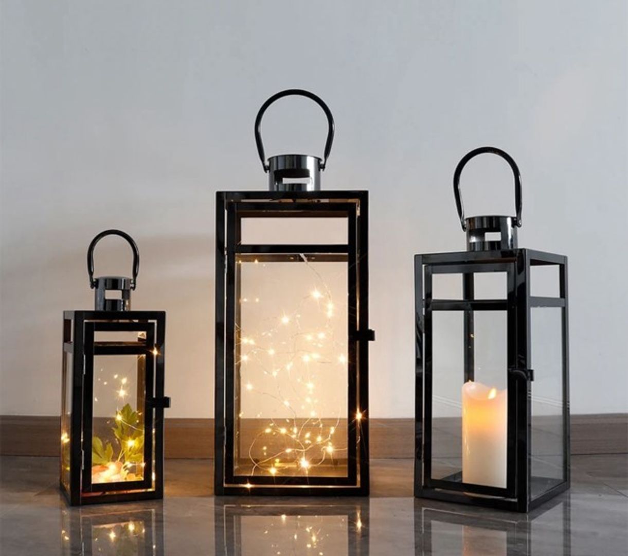 Set x3 Faroles Negros