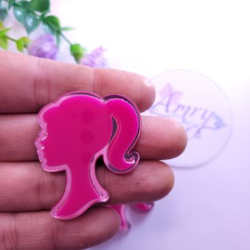 Acrílico 4.5x3.8cm silueta  rosado y rosa claro - imagen 2