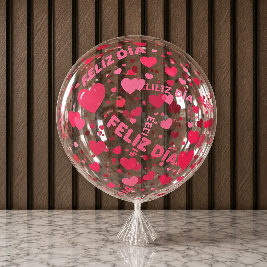 GLOBO BURBUJA 18” ESTAMPADO FELIZ DÍA 