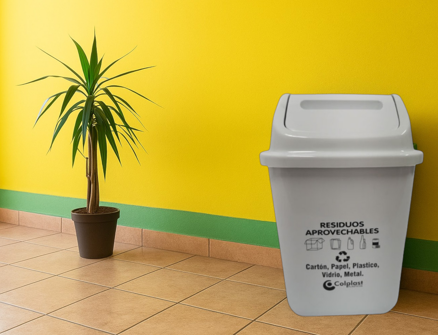 PAPELERA VAIVEN 10 LTS BLANCA-CLP