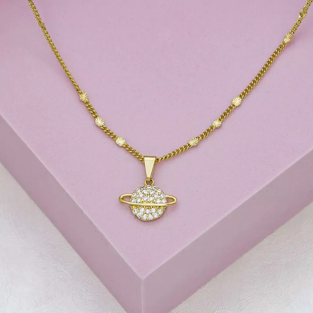 D Saturn Circonias Cristal