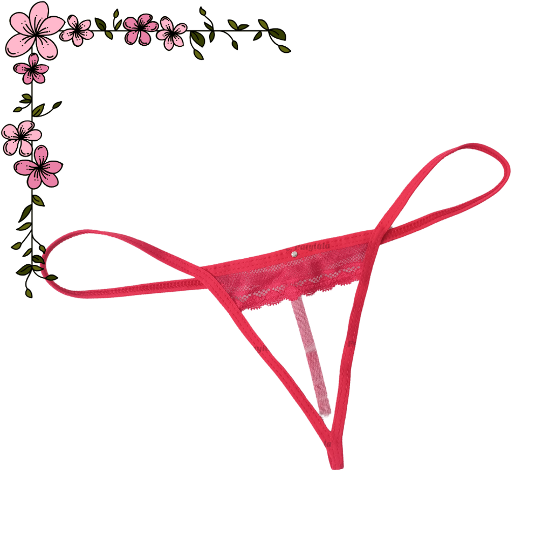 Tanga hilo en velo con encaje