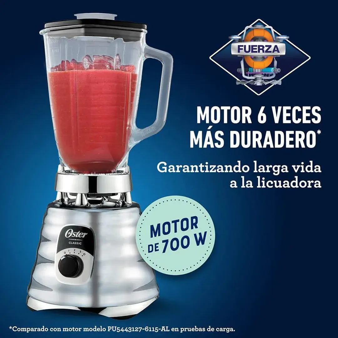 LICUADORA CROMADA OSTER 3 VEL 700W 1.25