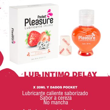 Imagen del producto Lub Intimo Pleasure Fresa X 20 ML y Dados Pocket