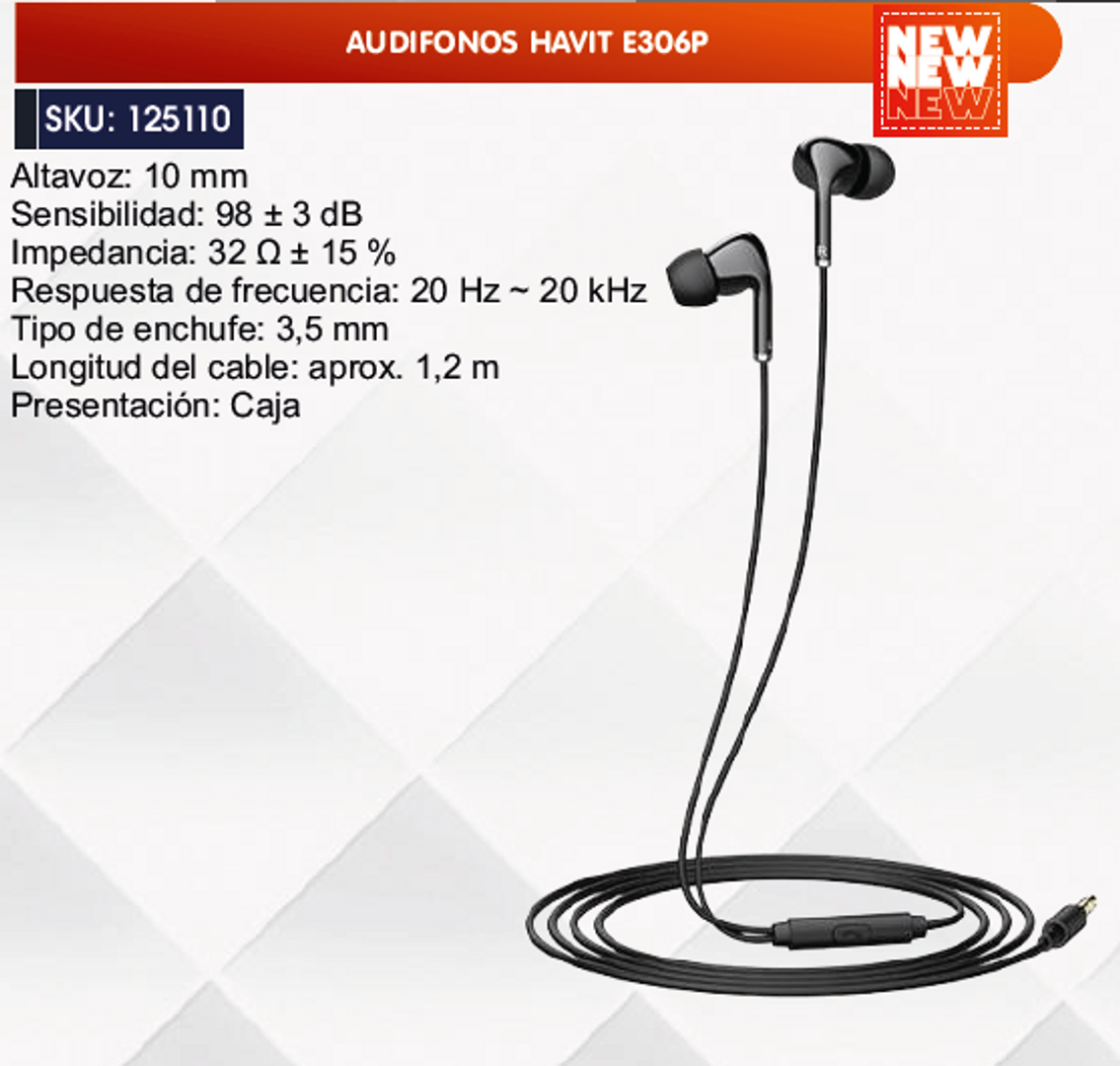 AUDIFONOS HAVIT E306P