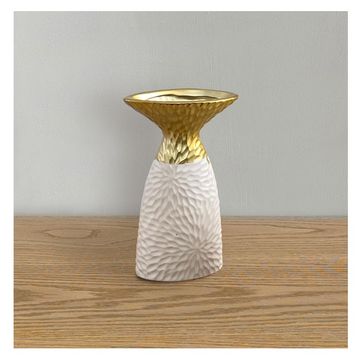 Imagen del producto Jarron Blanco y Dorado