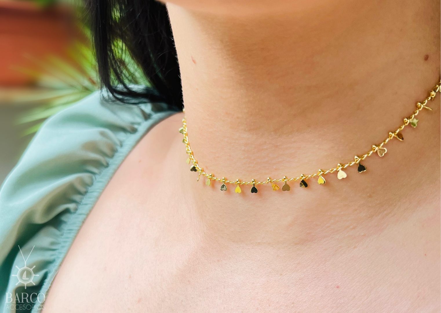 Choker glam corazones