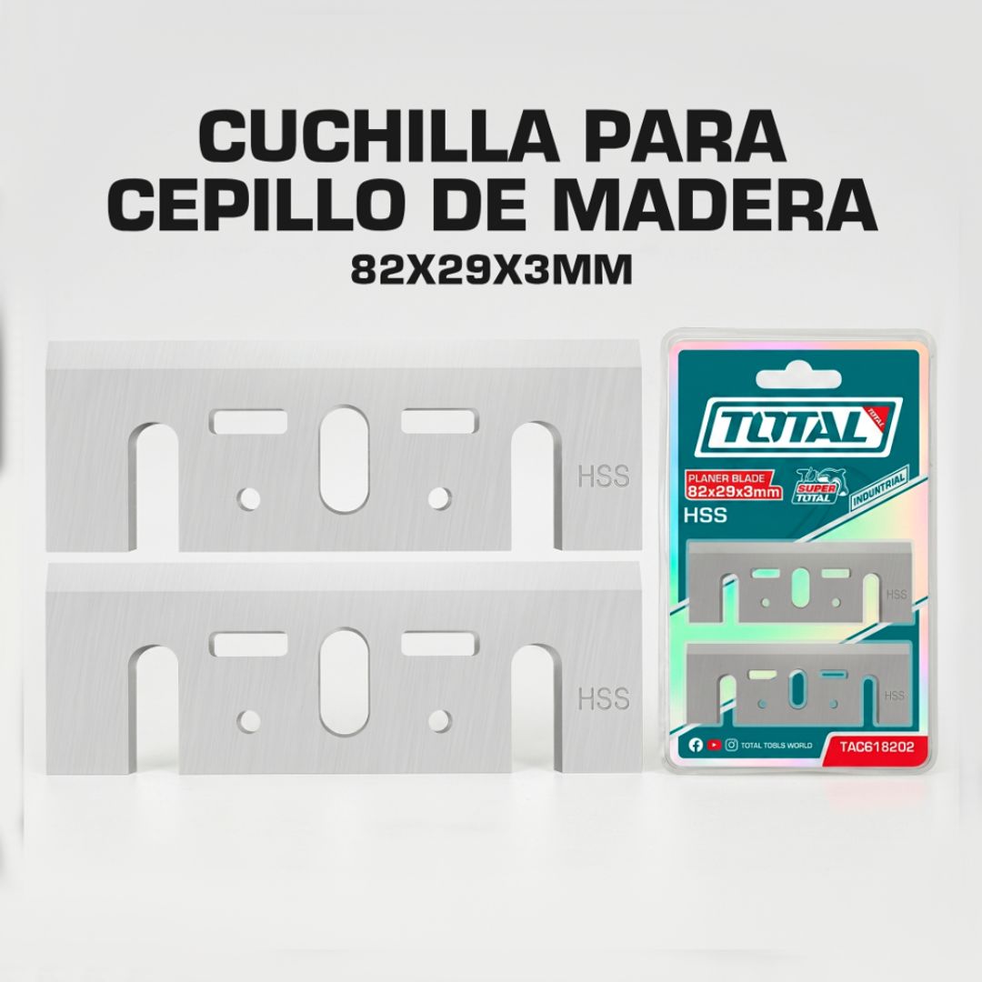 CUCHILLA PARA CEPILLO DE MADERA 82X29X3MM