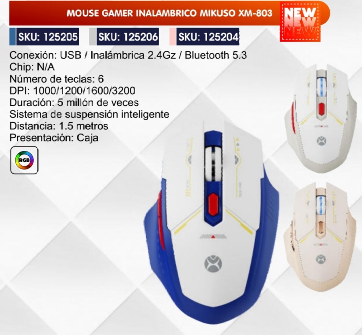 MOUSE GAMER INALÁMBRICO MIKUSO