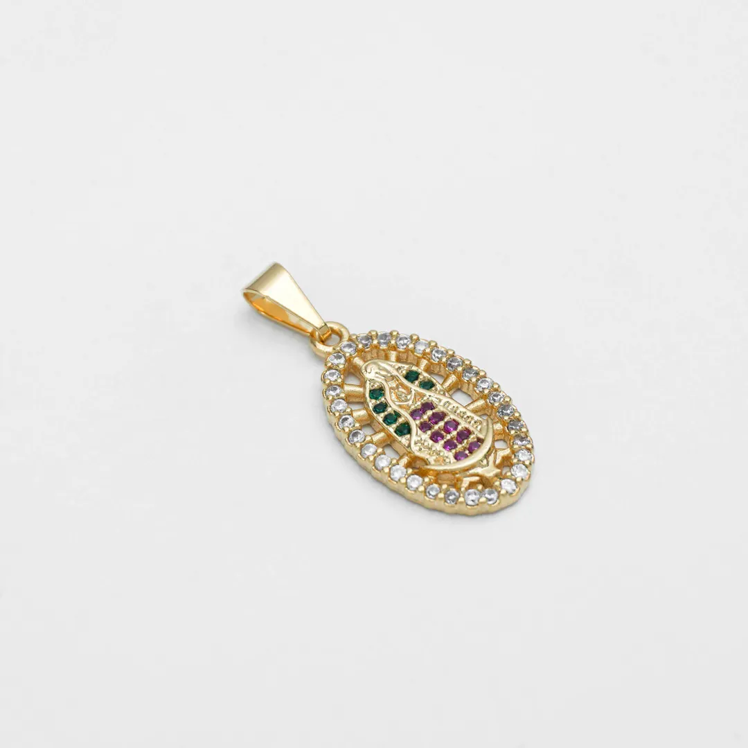 Dije Virgen Guadalupe Swarovski Med colors