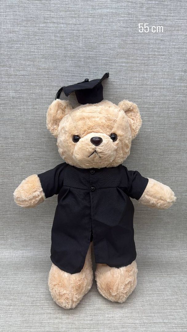 OSO BEIGE DE GRADO COLOR NEGRO 55 CM