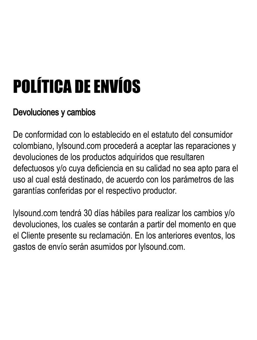 POLITICA DE ENVIOS