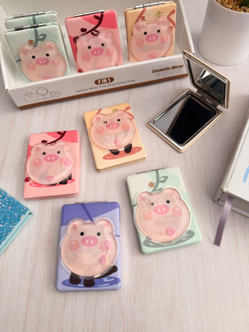 Espejos de mano cerdito Glitter 