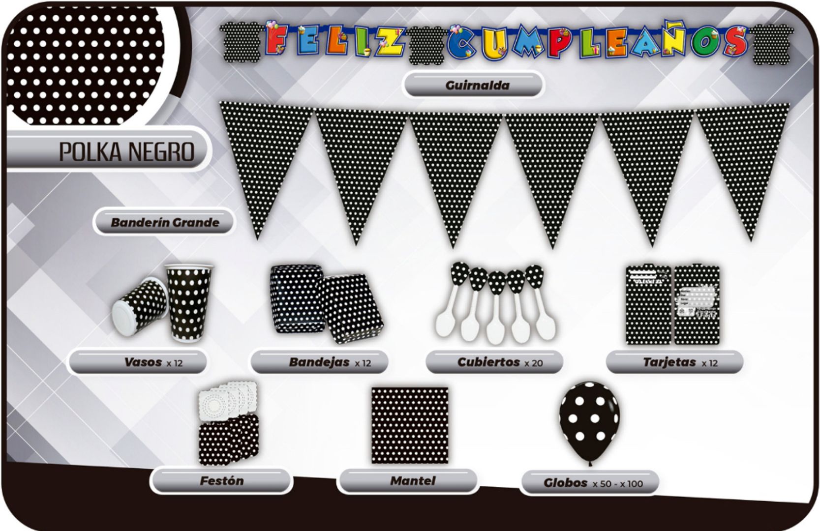 DECORACIÓN POLKA NEGRA 