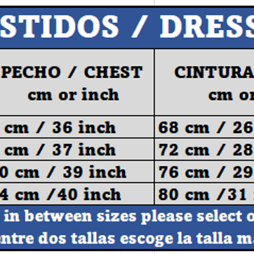 SIZES / MEDIDAS  - imagen 1