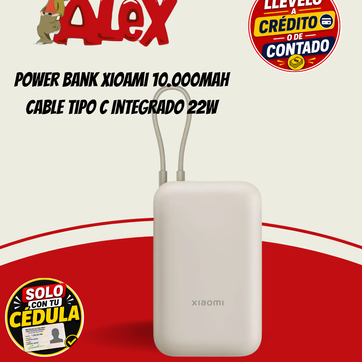 Imagen del producto Power Bank Xioami 10.000Mah Cable Tipo C Integrado 22W