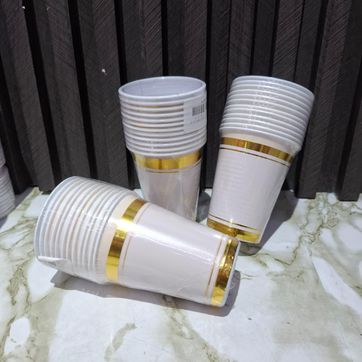 Imagen del producto VASO X12 UND DELUXE DORADO/BLANCO LUJO