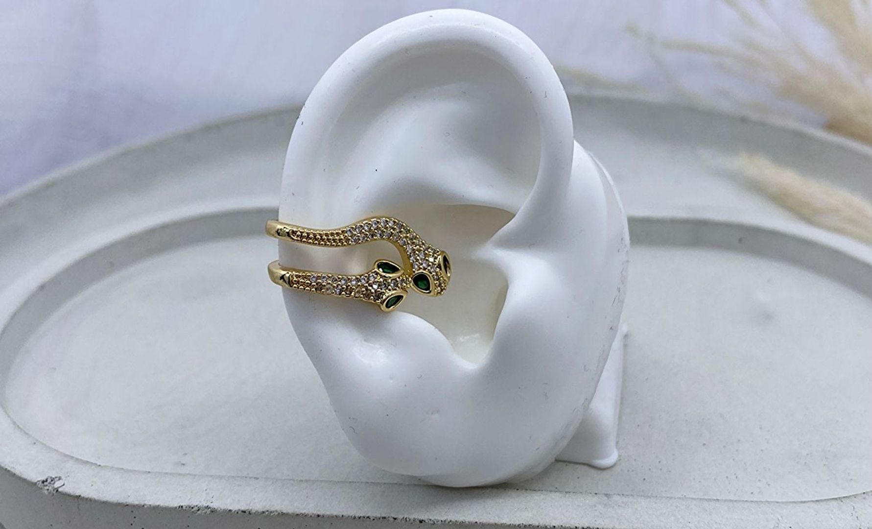 Earcuff serpiente, oro rosa, covergold 