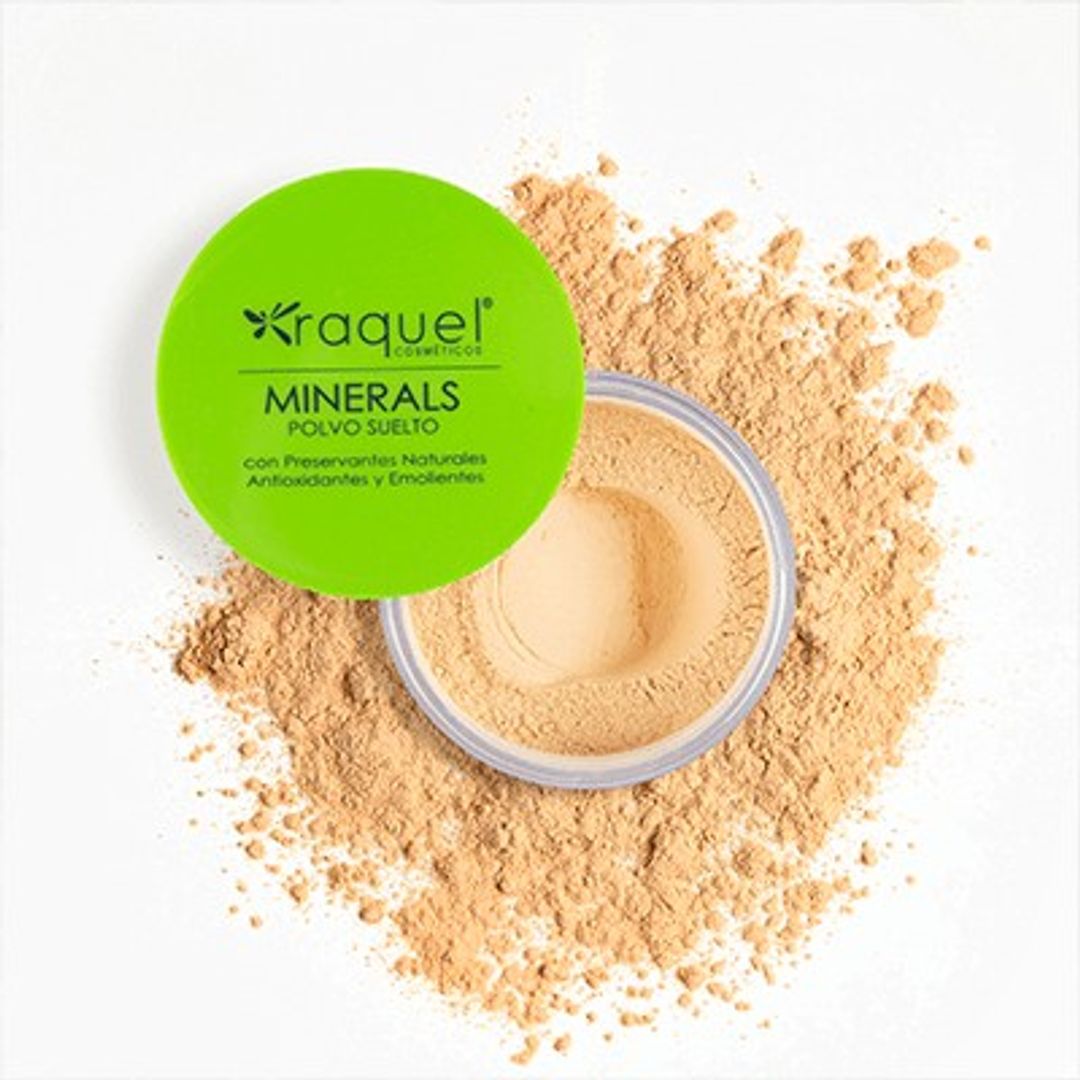 Polvo suelto Raquel traslúcido mate minerals con avena y trigo