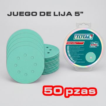 Imagen del producto SET PAPEL LIJA 5" 50 PIEZAS  VERDE