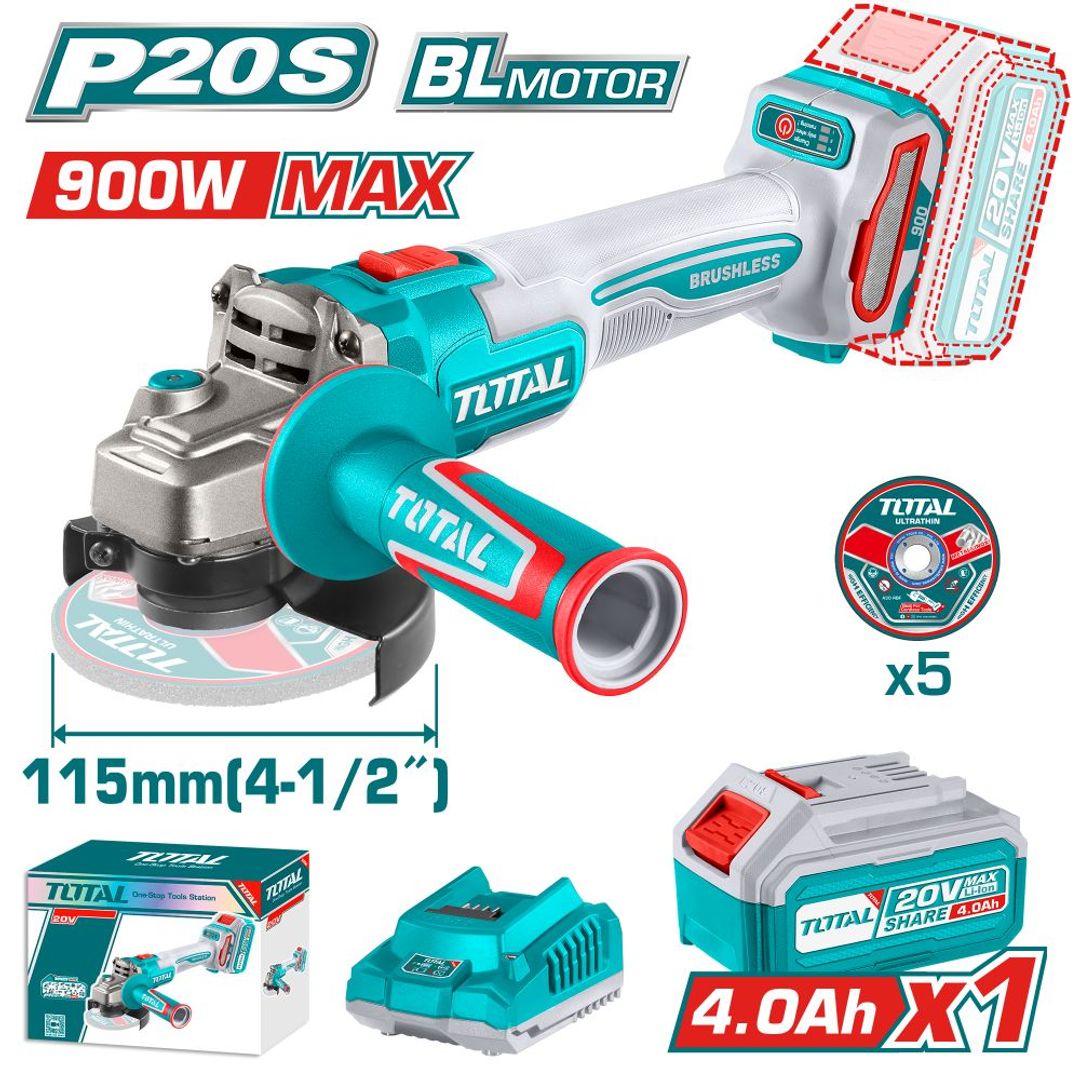 ESMERIL 900W 4 1/2 INALAMBRICO 20V 4.0AMP