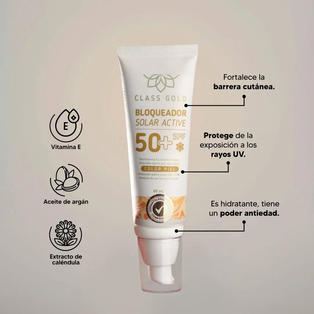 Bloqueador facial color piel 