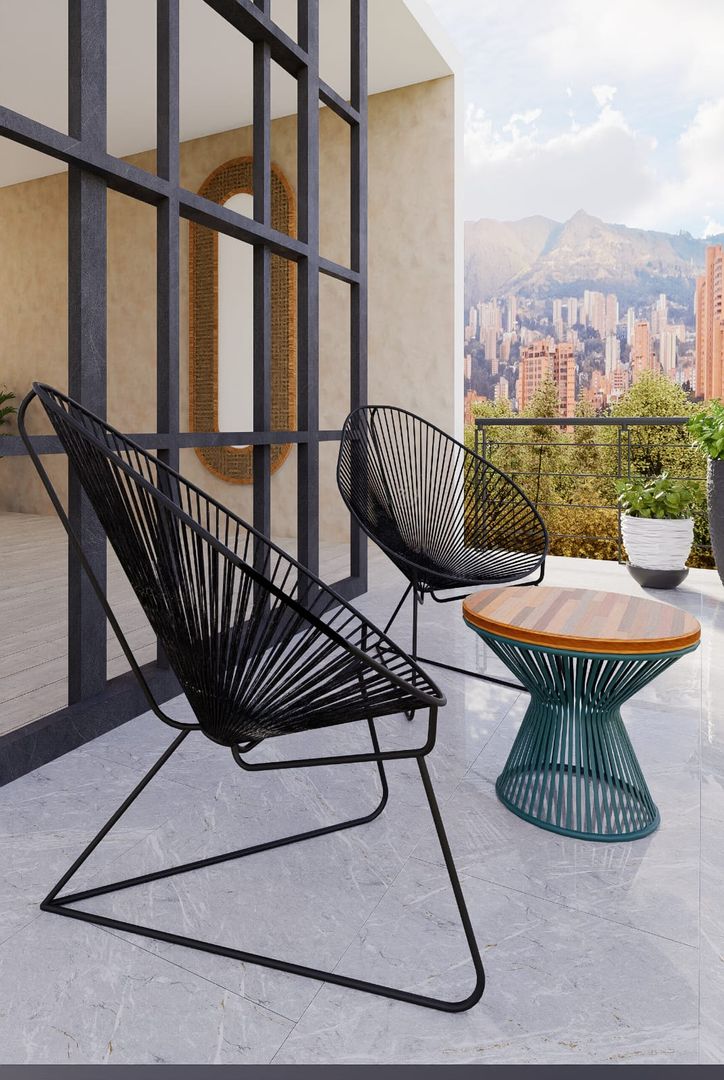 Silla Acapulco y mesa tejida