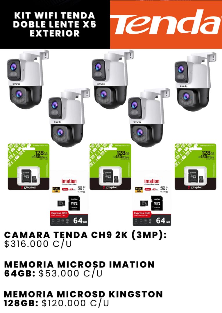 KIT WIFI TENDA DOBLE LENTE X5 EXTERIOR