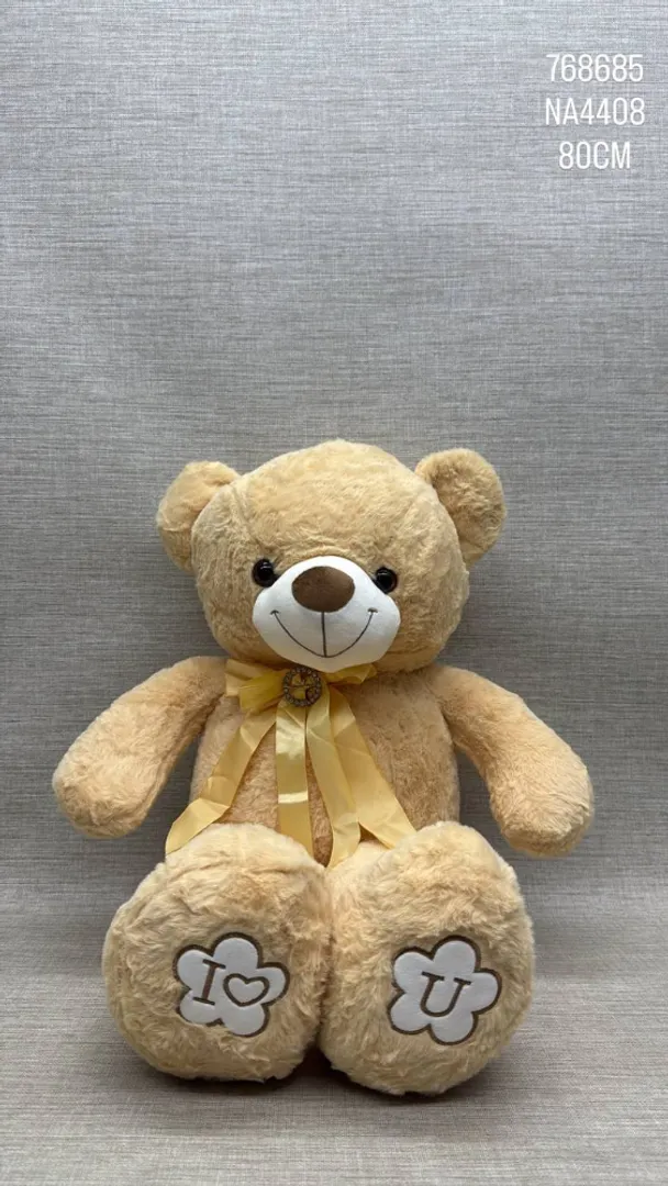 OSO PATAS LARGAS BEIGE CON CINTA 80 CM