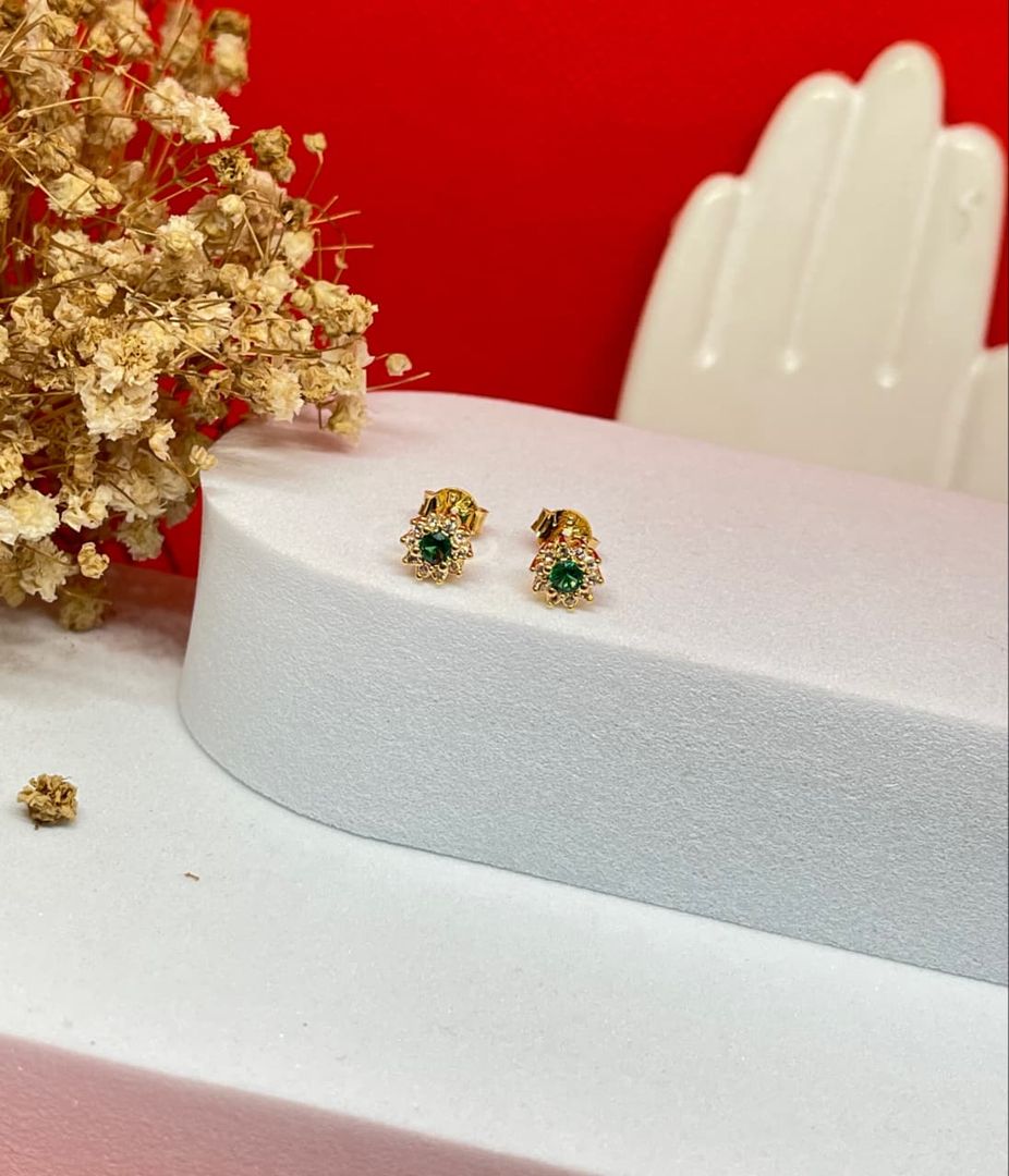 Topos micro ciron cristal y verde redondos