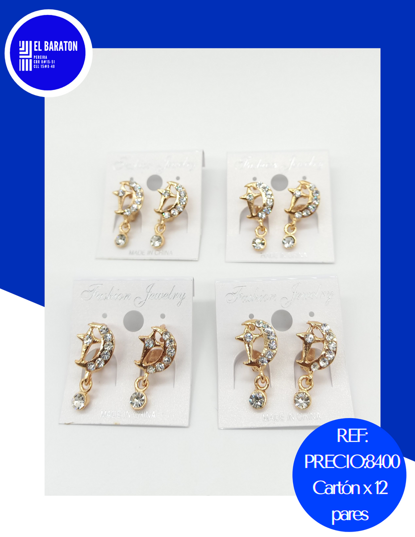 Tira de aretes por 12 pares 