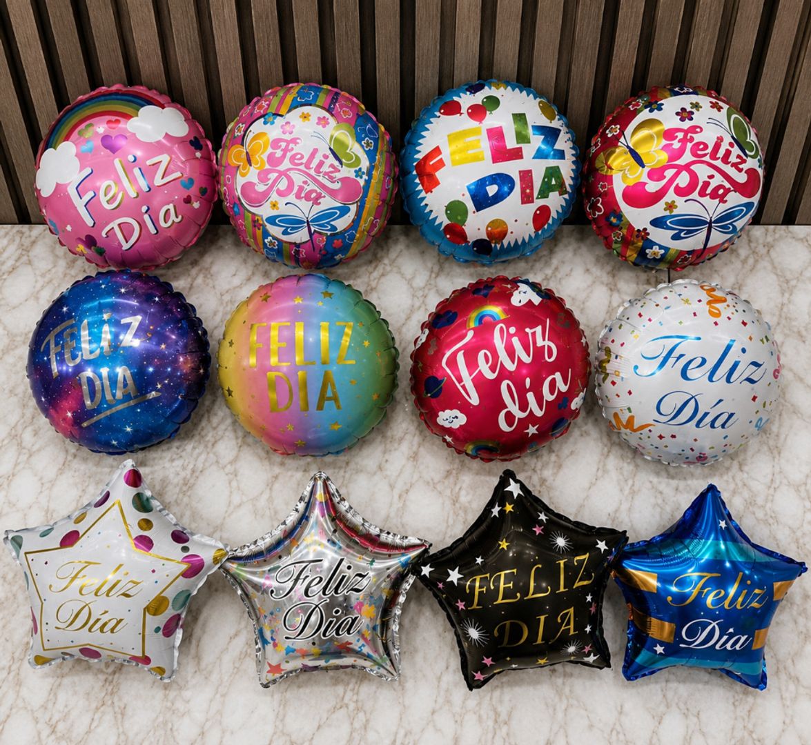 GLOBO METALIZADO  FELIZ DIA SURTIDO