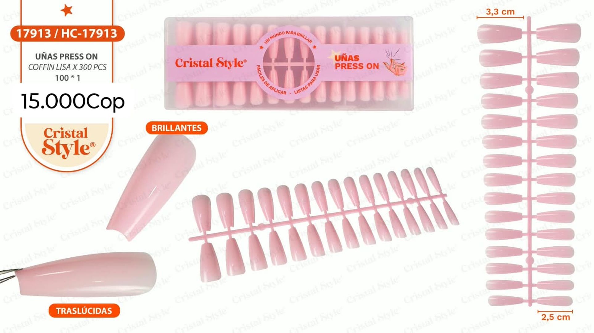 Uñas Press On Coffin × 300Pcs