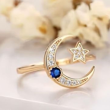 Imagen del producto ANILLO LUNA Y ESTRELLA