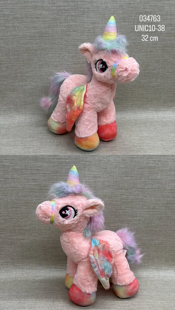 UNICORNIO CON ALAS ROSA 32 CM