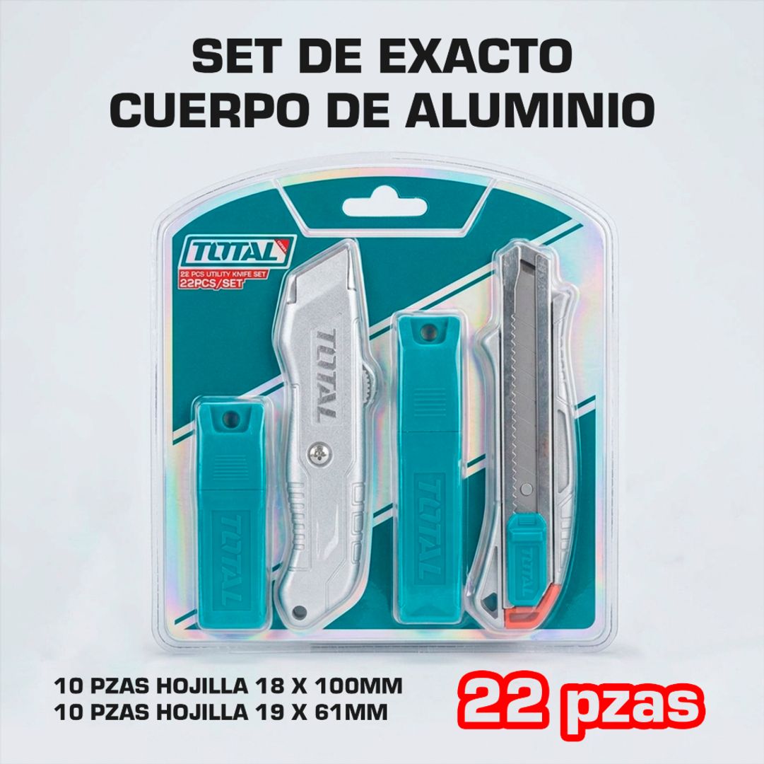 SET DE EXACTO CUERPO DE ALUMINIO 22 PIEZAS