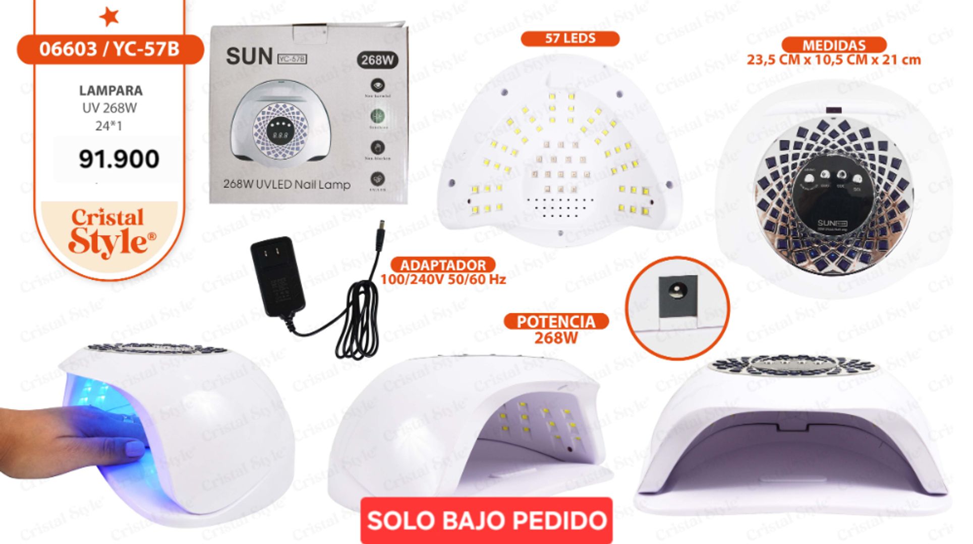 Lámpara UV/LED Sun 57 Leds / 268W