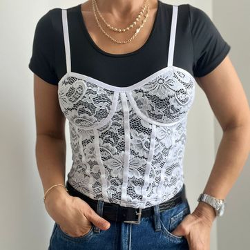 Blusa con blonda - imagen 1