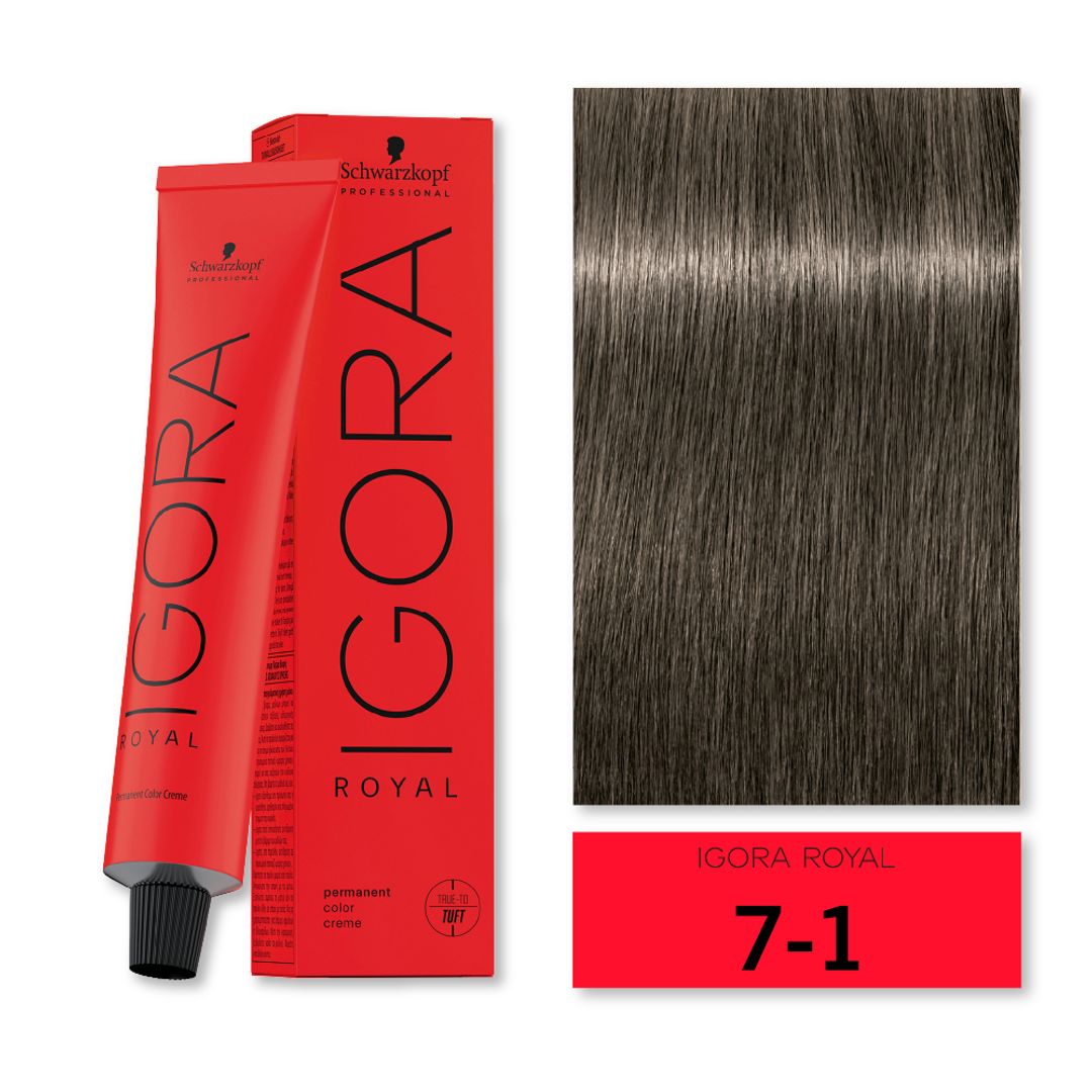 TINTE IGORA ROYAL RUBIO MEDIO CENIZA 7-1