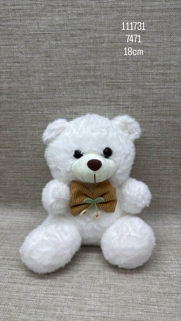OSITO BLANCO CON MOÑO 18 CM