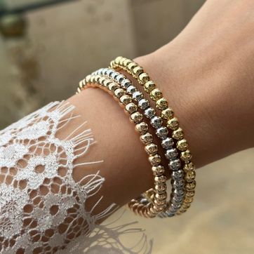 Imagen del producto Pulsera tres oros balín 