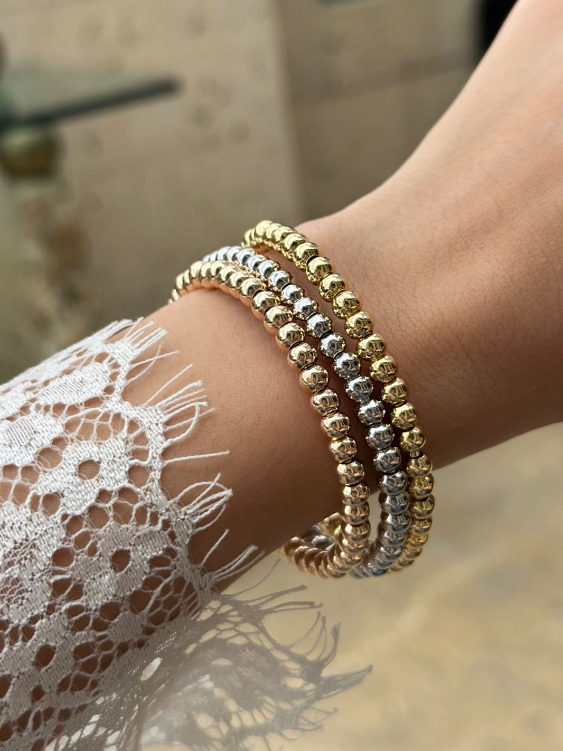 Pulsera tres oros balín 
