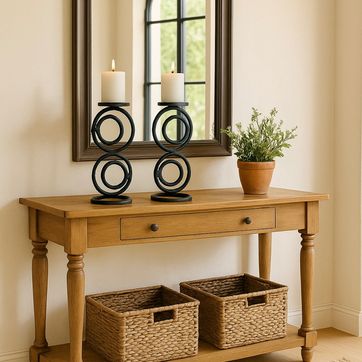 Portavela /Candelabro Hierro Par - imagen 1