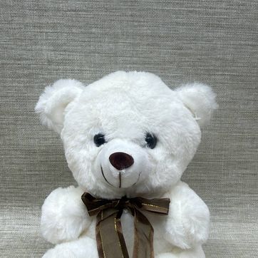 Imagen del producto Oso blanco con cinta cafe de 20 cm 
