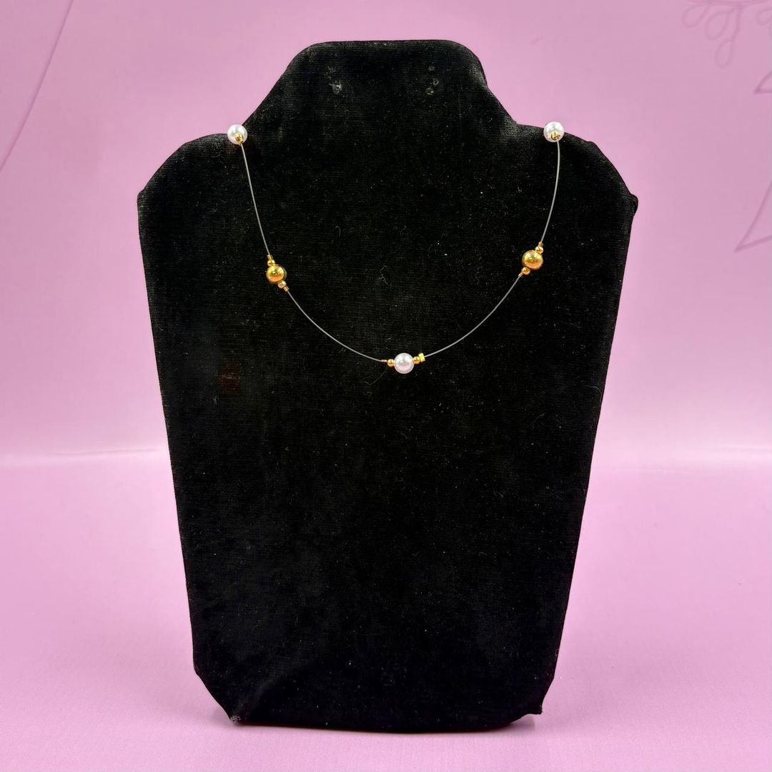 GARGANTILLA INVISIBLE PERLA